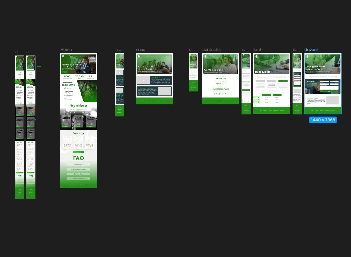 Design Figma du site web.