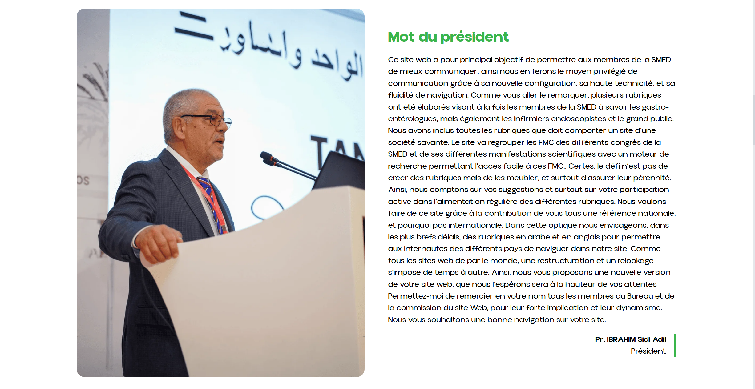 Mot du président de SMED Maroc.